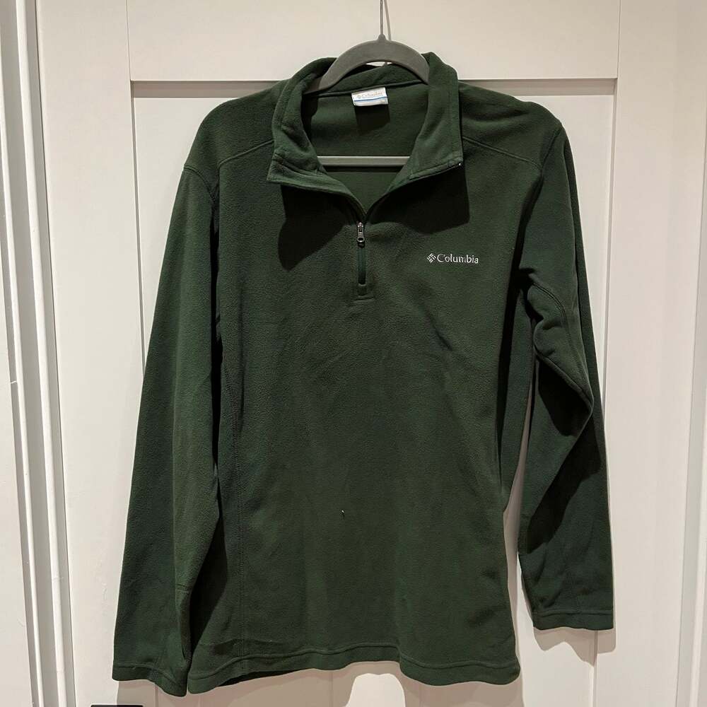 Green Columbia Men's Fleece Pullover Jacket 1/4 Zipper Size Medium